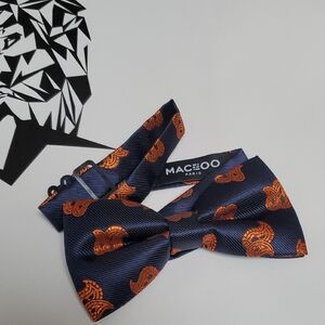 Macceoo Paris Blue and Orange Bow Tie